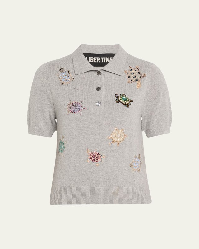 Turtle Time Cashmere Polo Sweater